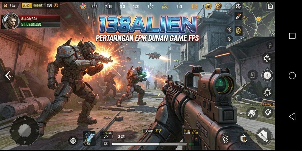 Screenshot gameplay intense dari 138ALIEN dengan aksi tembak-menembak.