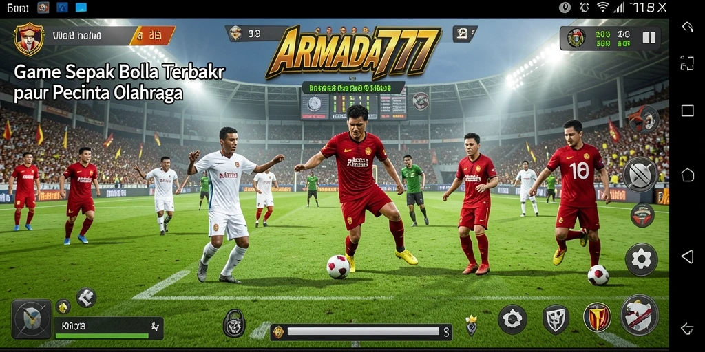 Gameplay seru di ARMADA777 dengan aksi sepak bola yang mendebarkan.