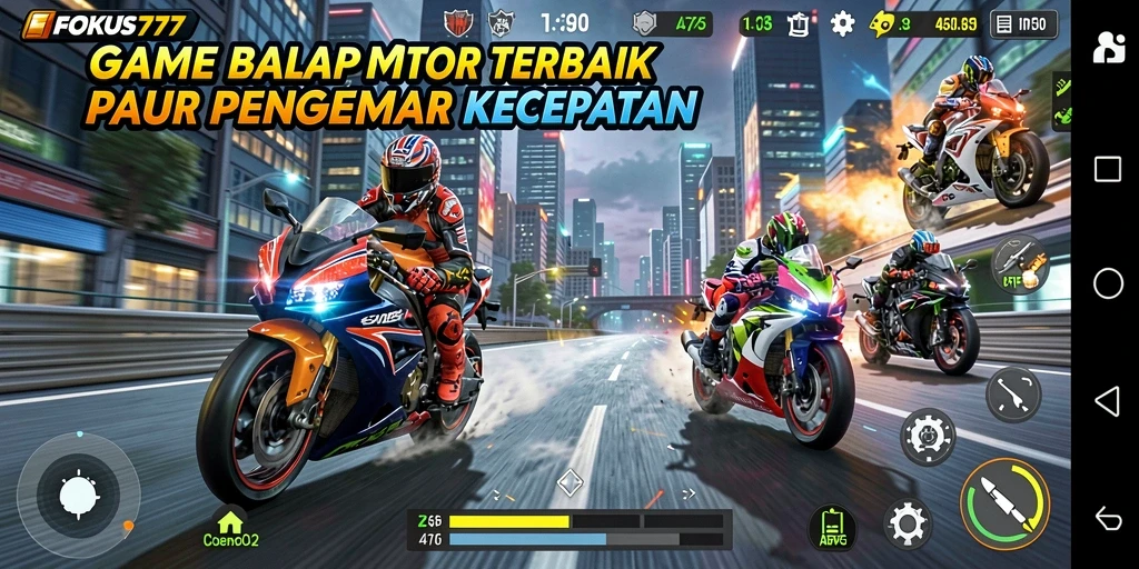 Gameplay balap motor yang intens dan menarik di FOKUS777.