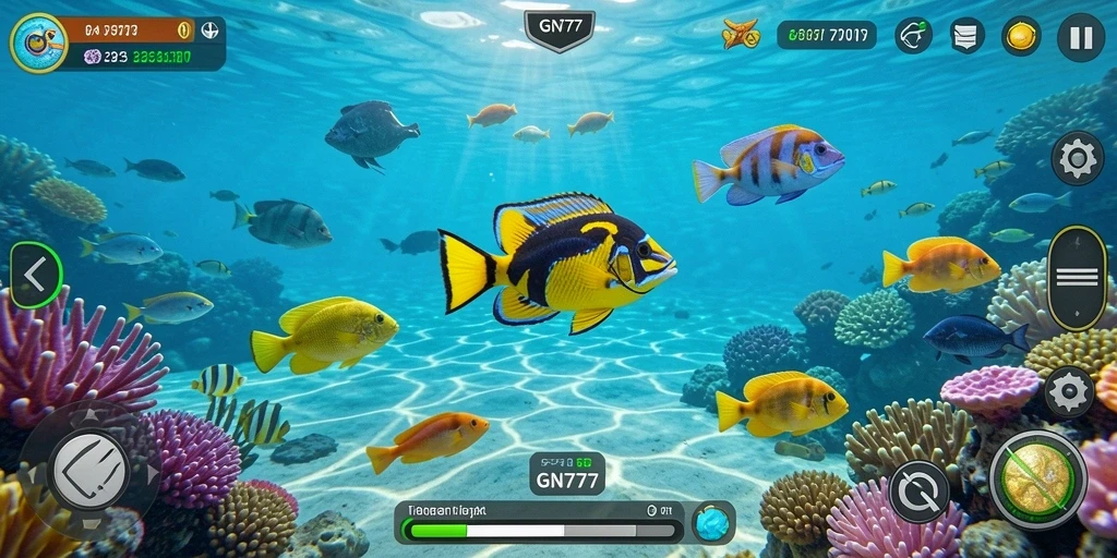 Gameplay seru GN777 saat menangkap ikan berbagai jenis.