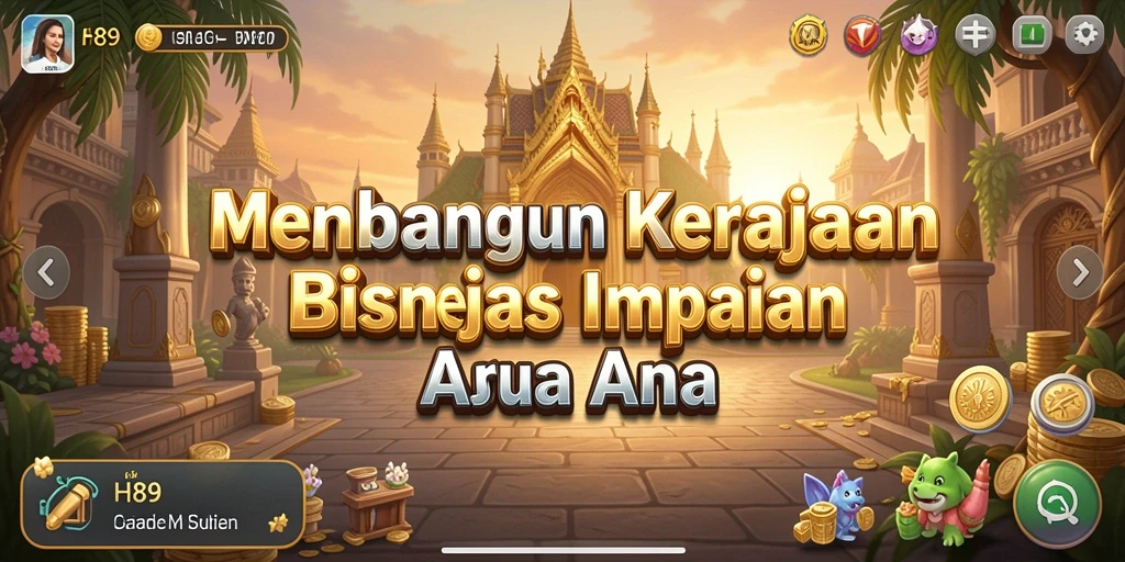 Screenshot gameplay H89 yang menunjukkan aksi membangun bisnis Tycoon.