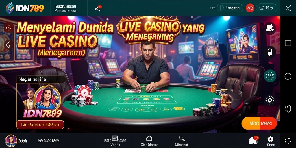 Screenshot utama IDN789 yang menangkap aksi permainan Live Casino.