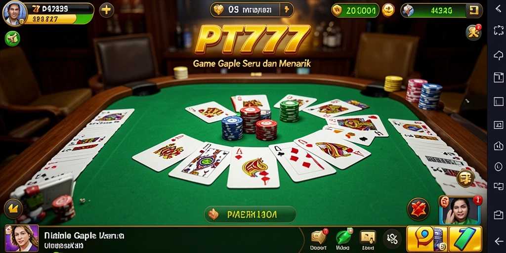 Tampilan gameplay Gaple yang menarik dan interaktif di PT777.