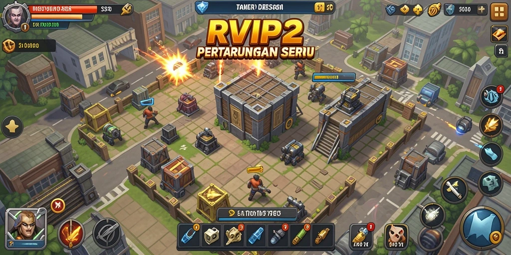 Tampilan gameplay menara pertahanan yang seru dan strategis.