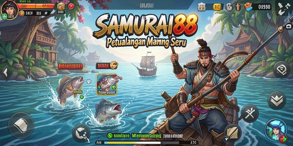 Tangkapan ikan terbaik di SAMURAI88 dengan latar indah.