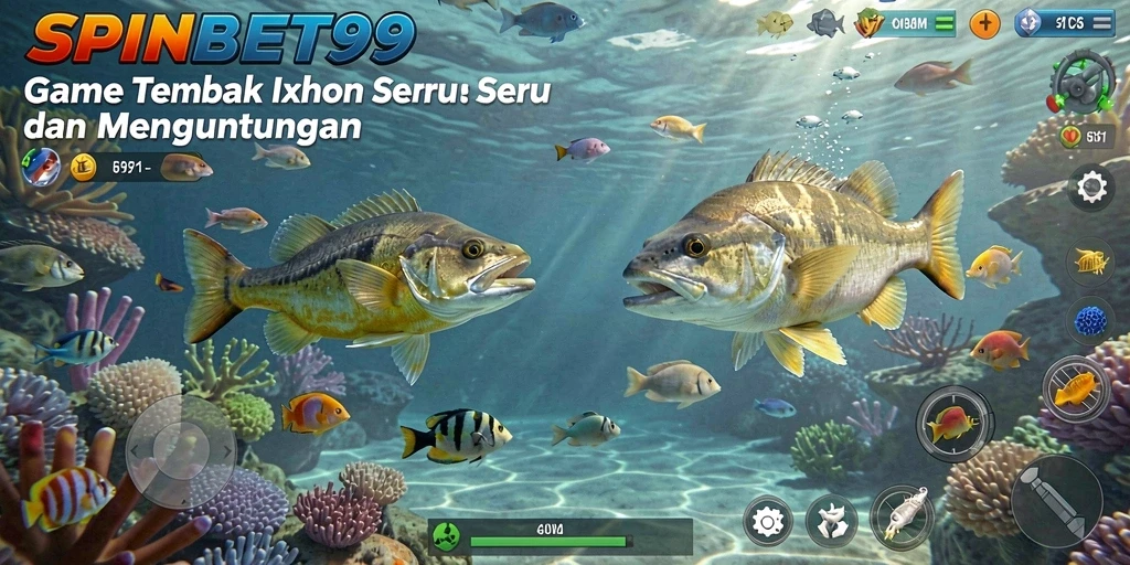 Gameplay seru SPINBET99 saat menembak ikan.