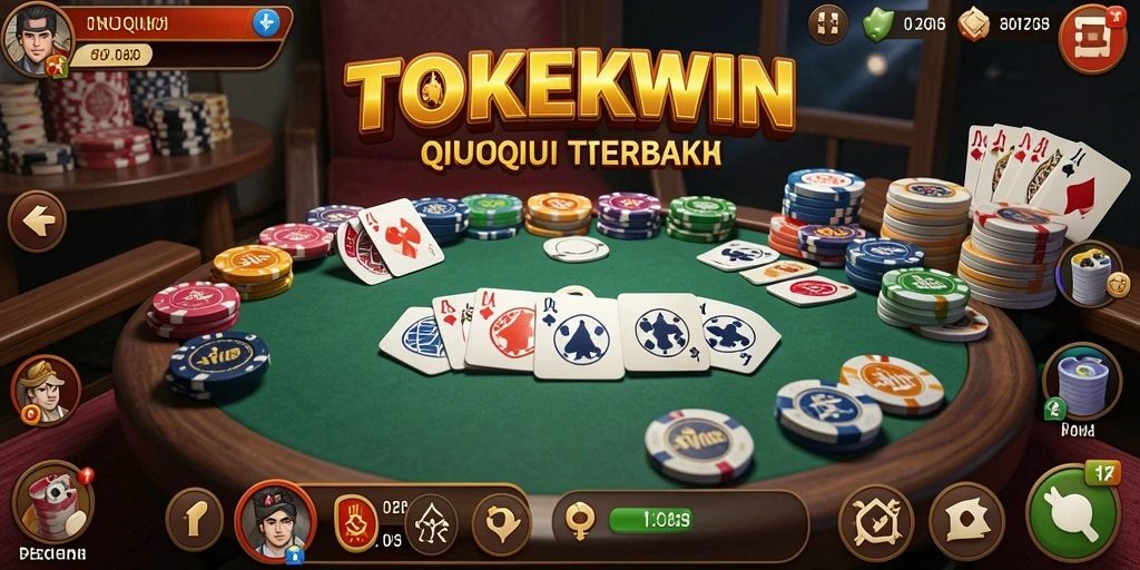 Screenshot gameplay TOKEKWIN menampilkan aksi seru permainan QiuQiu.