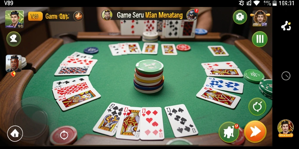 Tampilan gameplay V89 dengan suasana permainan Gaple yang seru.