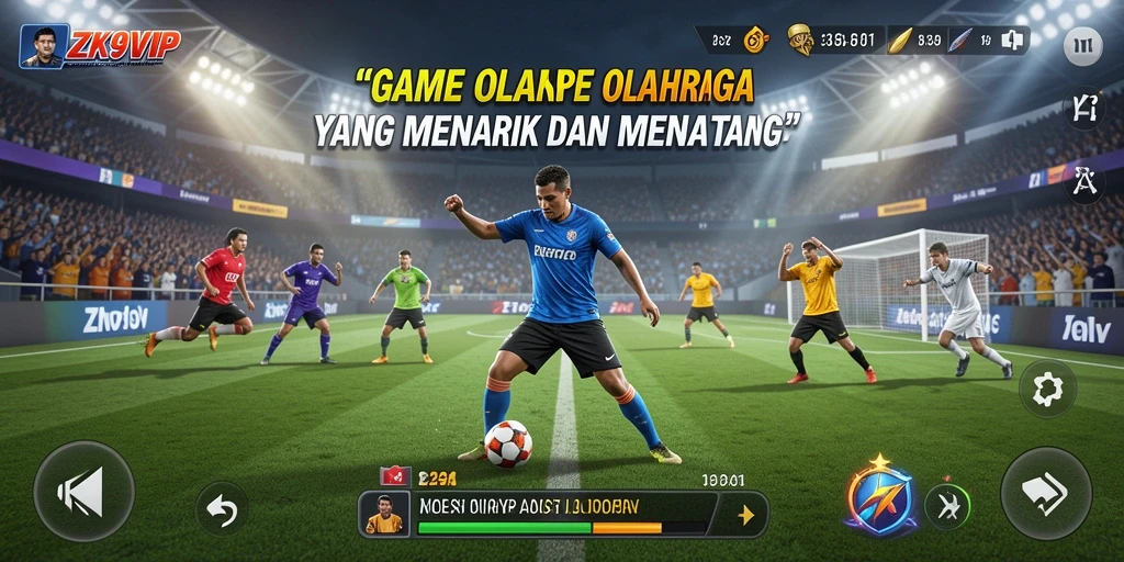 Screenshot utama ZK9VIP menampilkan pertandingan olahraga yang seru.